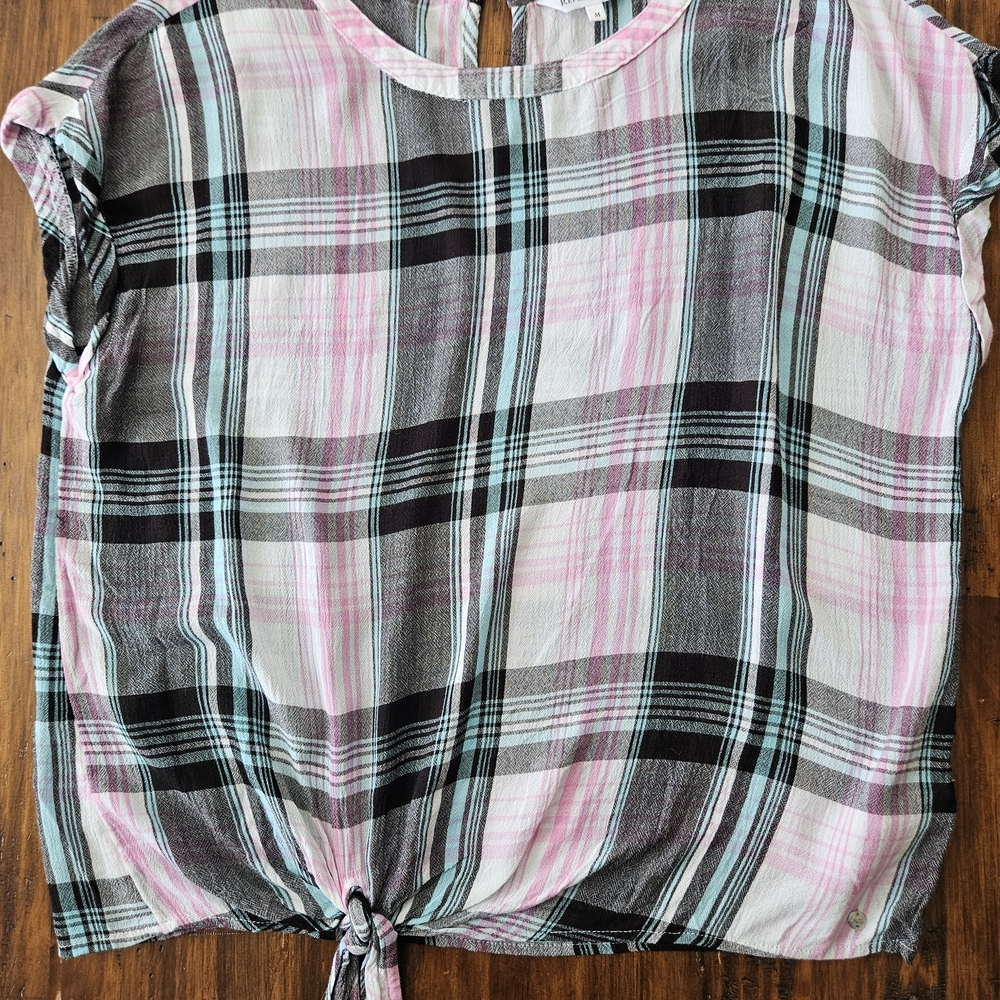 Northern Reflections Pastel Plaid Top Sussex Medium